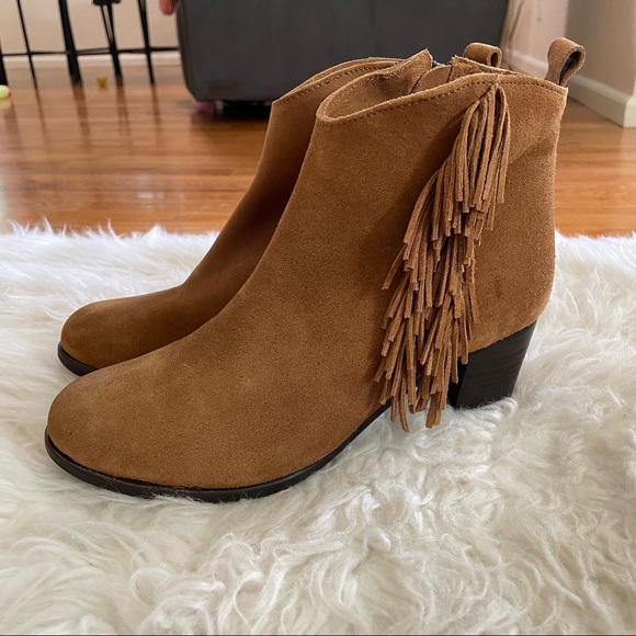 Matisse Cloey Suede Boho Western Fringe Ankle Boots in Camel - 9.5M - Picture 15 of 16
